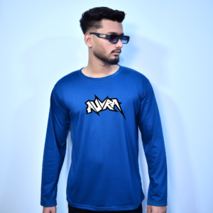 – FULL SLEEVES ZINC BLUE AURA GRAPHIC TEES –