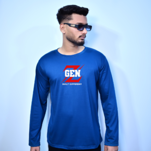 – FULL SLEEVES ZINC BLUE GEN Z GRAPHIC TEES –