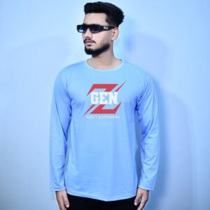 – FULL SLEEVES ICE BLUE GEN Z GRAPHIC TEES –