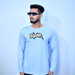 – FULL SLEEVES ICE BLUE AURA GRAPHIC TEES –