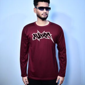 – FULL SLEEVES MAROON AURA GRAPHIC TEES –