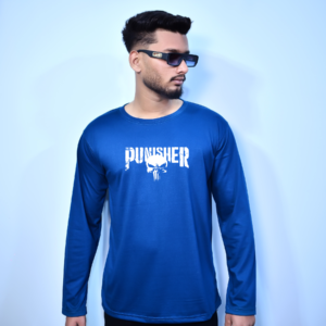 – FULL SLEEVES ZINC BLUE PUNISHER GRAPHIC TEES –