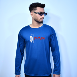 – FULL SLEEVES ZINC BLUE SPIDER GRAPHIC TEES –
